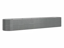 Discount Jardinera arriate acero recubrimiento polvo 440x80x68 cm ES64766 Gris