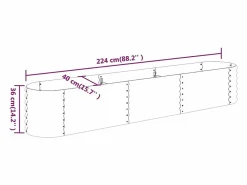 Clicnbuy Jardinera arriate acero recubrimiento polvo 224x40x36 cm