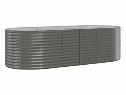 Best Clicnbuy Jardinera arriate acero recubrimiento polvo 249x100x68 cm Gris
