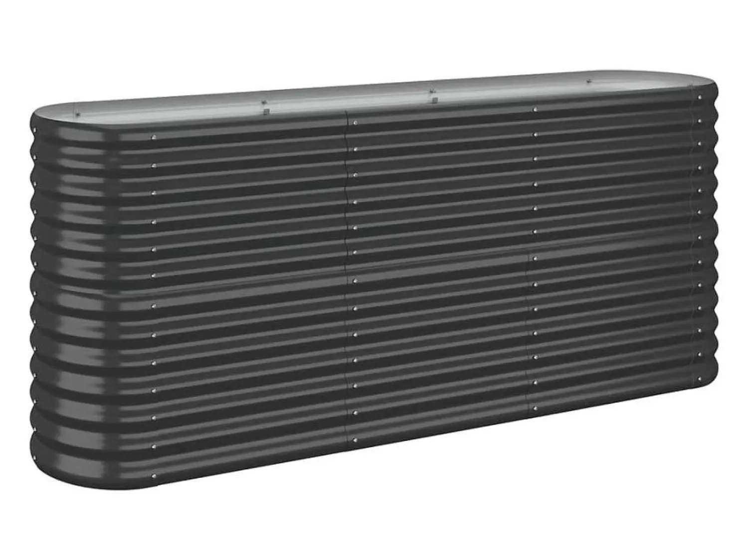 Clicnbuy Jardinera arriate acero recubierto polvo antracita 152x40x68 cm