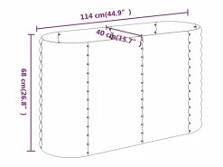 Sale Jardinera arriate acero recubrimiento polvo plata 114x40x68 cm Jardinera