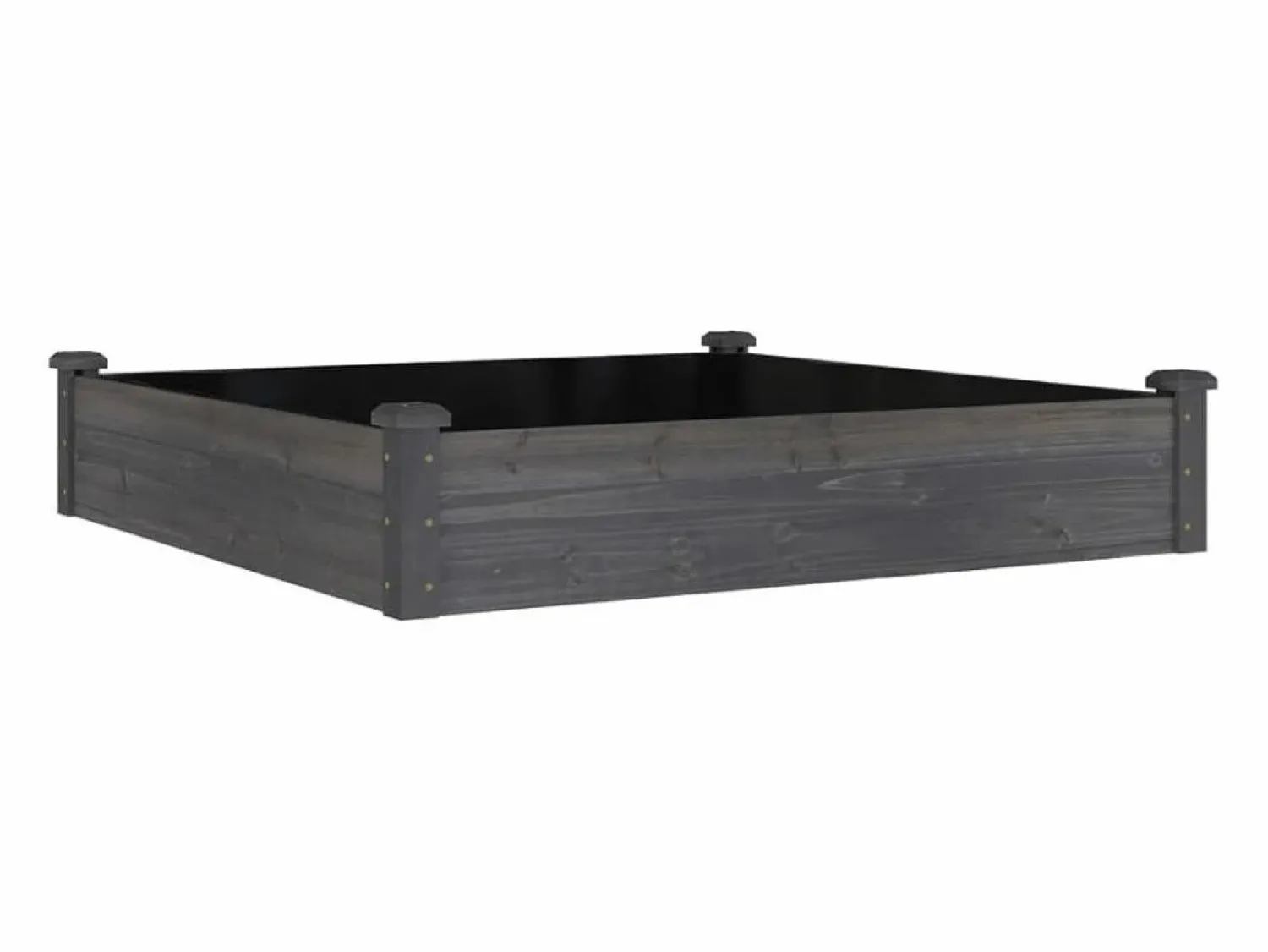 Sale Clicnbuy Jardinera arriate forro madera maciza abeto marrón 120x120x25cm Gris
