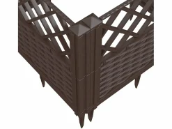 Jardinera con clavijas PP marrón 43,5x43,5x43,5 cm Jardinera
