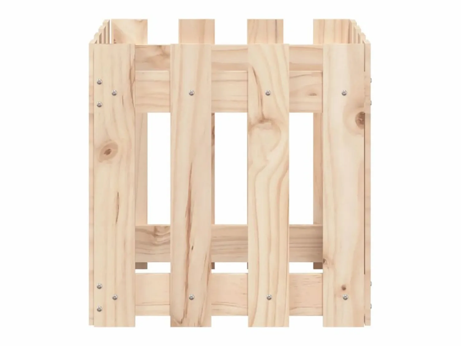 Clicnbuy Jardinera con diseño de valla madera maciza de pino 40x40x40 cm
