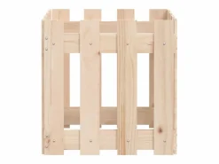 Clicnbuy Jardinera con diseño de valla madera maciza de pino 40x40x40 cm