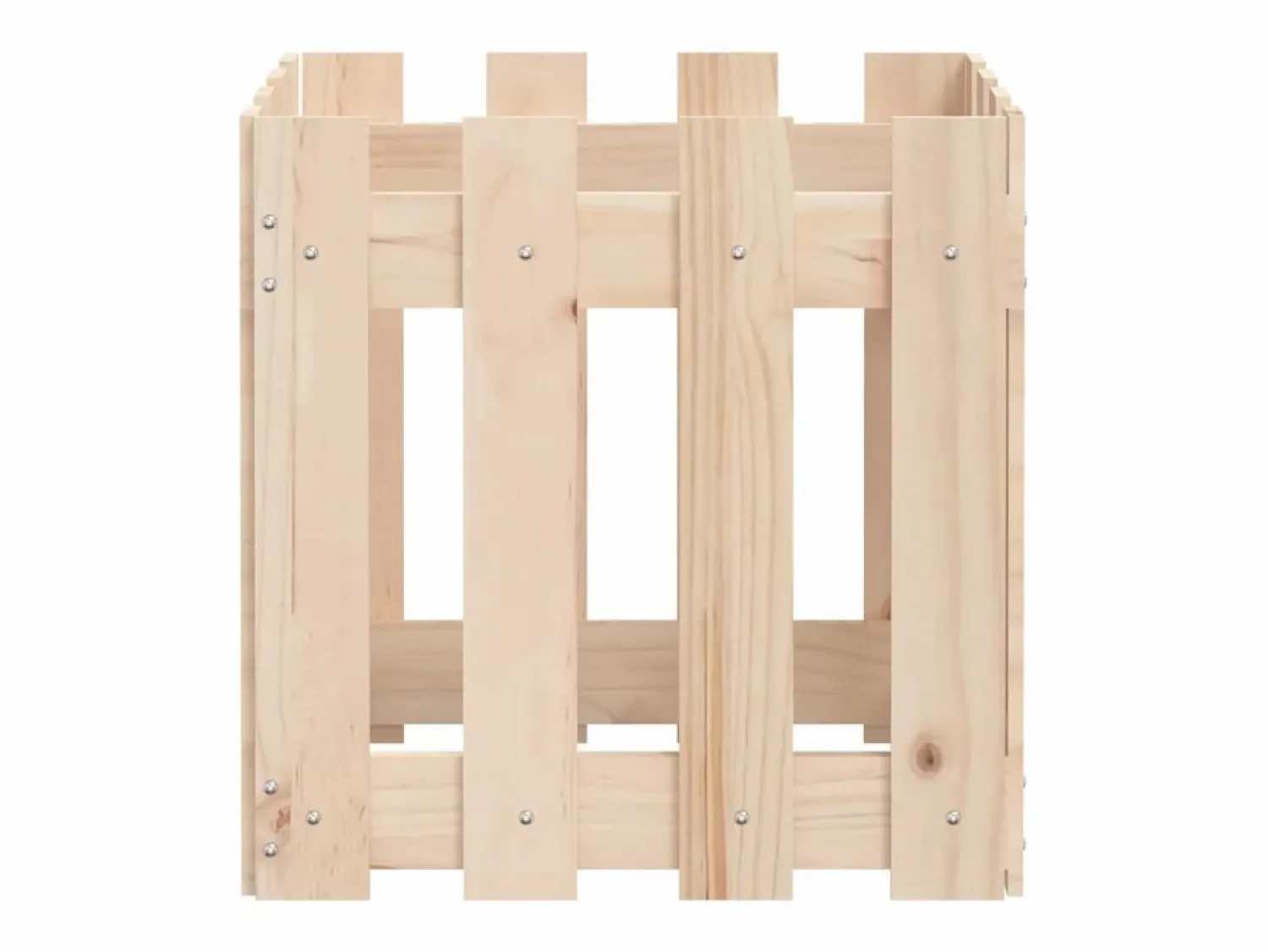 Clicnbuy Jardinera con diseño de valla madera maciza de pino 40x40x40 cm