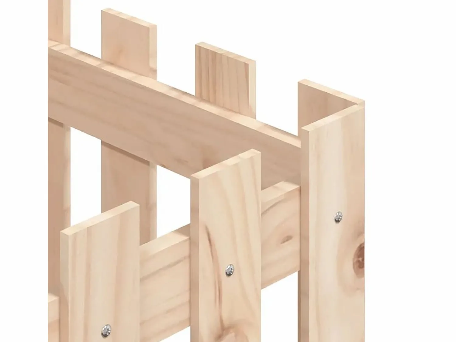 Clicnbuy Jardinera con diseño de valla madera maciza de pino 40x40x40 cm