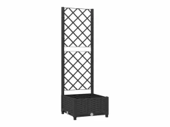Best Clicnbuy Jardinera con enrejado PP 40x40x121,5 cm Negro