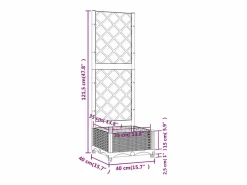 Best Clicnbuy Jardinera con enrejado PP 40x40x121,5 cm Negro