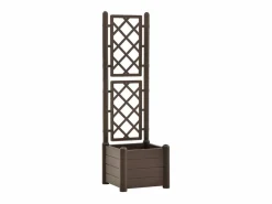 Discount Jardinera con enrejado PP moca 43x43x142 cm Jardinera