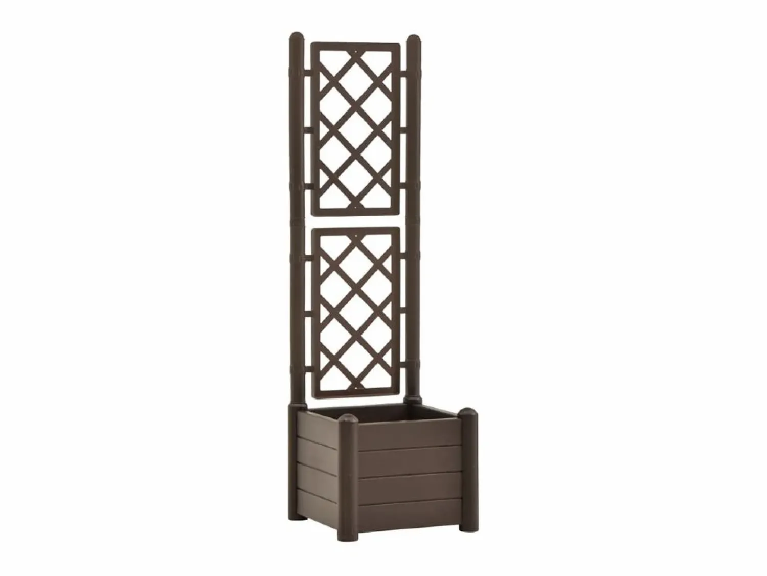 Discount Jardinera con enrejado PP moca 43x43x142 cm Jardinera