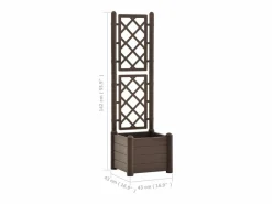 Discount Jardinera con enrejado PP moca 43x43x142 cm Jardinera