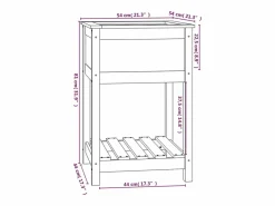 Clicnbuy Jardinera con estante madera maciza de pino 54x54x81 cm Blanco