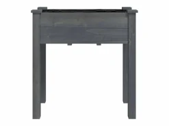 Clicnbuy Jardinera con forro interior madera abeto 71x37x76 cm Gris