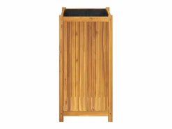 Best Clicnbuy Jardinera con forro madera maciza de acacia 50x50x100 cm Marru00f3n