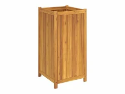 Best Clicnbuy Jardinera con forro madera maciza de acacia 50x50x100 cm Marru00f3n