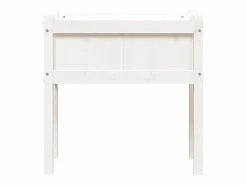 New Clicnbuy Jardinera con patas madera maciza de pino 70x31x70 cm Blanco
