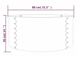 Clicnbuy Jardinera de acero con recubrimiento en polvo 80x80x36 cm