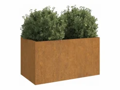 Best Clicnbuy Jardinera de acero corten 62x30x29 cm Marru00f3n