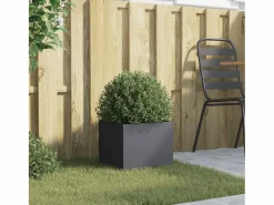 Outlet Clicnbuy Jardinera de acero laminado en frío antracita 32x30x29 cm Gris antracita