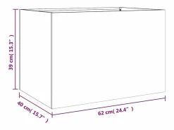 Clicnbuy Jardinera de acero laminado en frío 62x40x39 cm