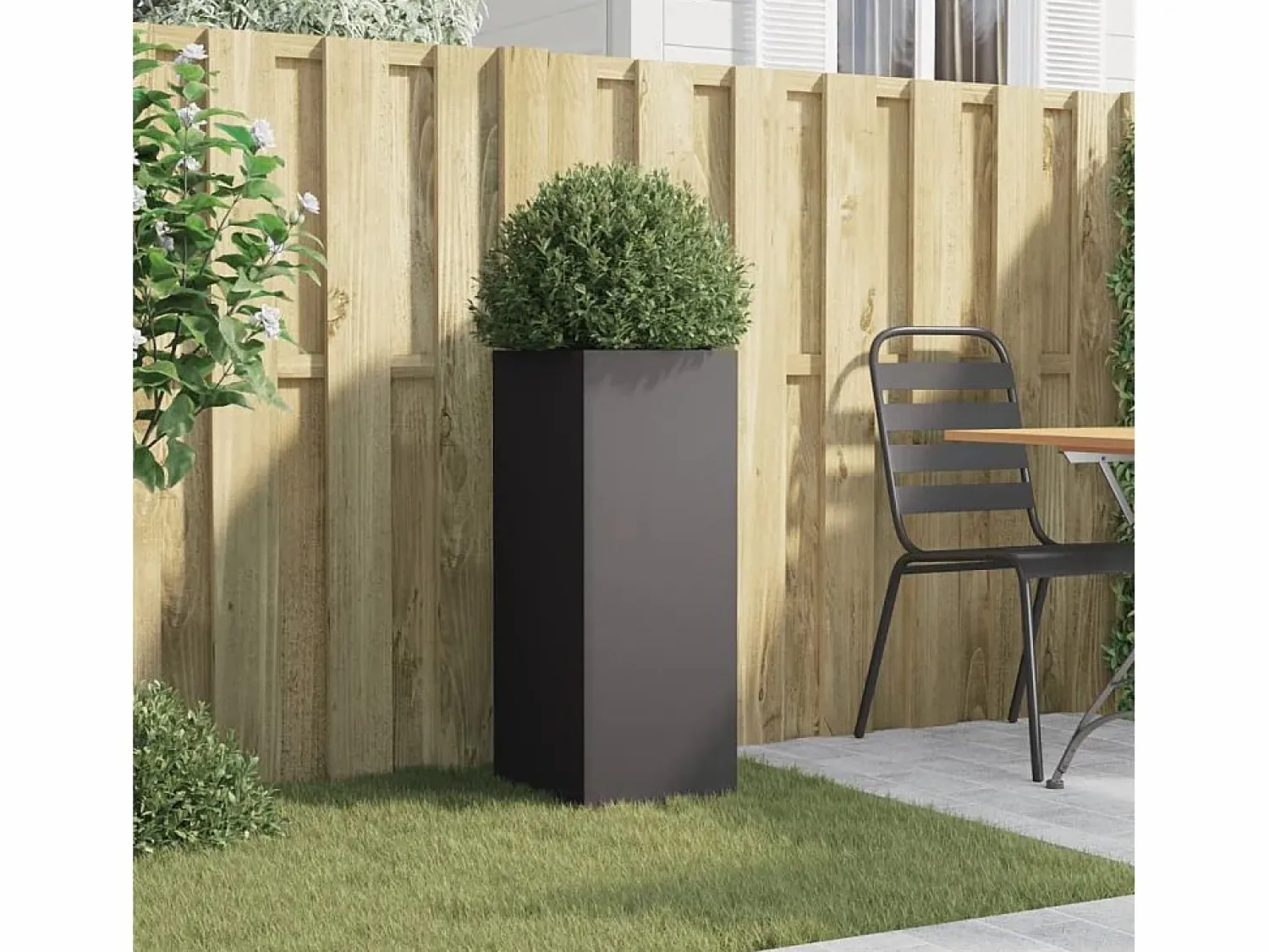 Hot Clicnbuy Jardinera de acero laminado en frío 32x27,5x75 cm Negro