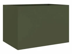 Clearance Jardinera de acero laminado en frío oliva 62x40x39 cm Jardinera
