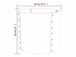 New Clicnbuy Jardinera de acero recubrimiento en polvo 40x40x36 cm Plateado