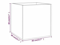 New Clicnbuy Jardinera de madera contrachapada brillante 40x40x40 cm Blanco