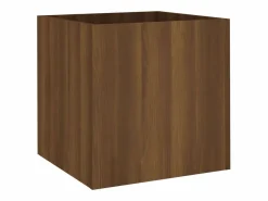 Jardinera de madera contrachapada marrón roble 40x40x40 cm Jardinera