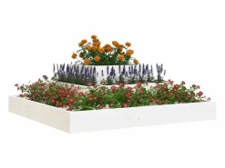 Clearance Jardinera de madera maciza de pino 80x80x27 cm Jardinera