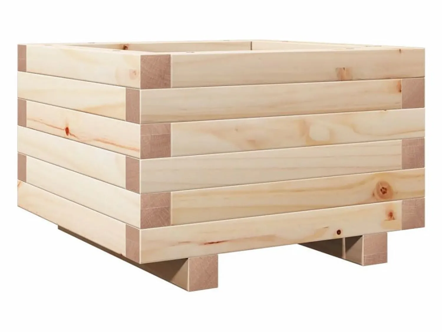 Clicnbuy Jardinera de madera maciza de pino 40x40x26,5 cm