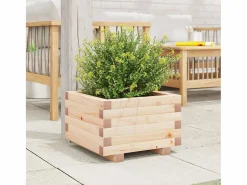 Clicnbuy Jardinera de madera maciza de pino 40x40x26,5 cm