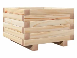 Clicnbuy Jardinera de madera maciza de pino 40x40x26,5 cm