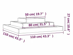 Clicnbuy Jardinera de madera maciza de pino 110x110x27 cm