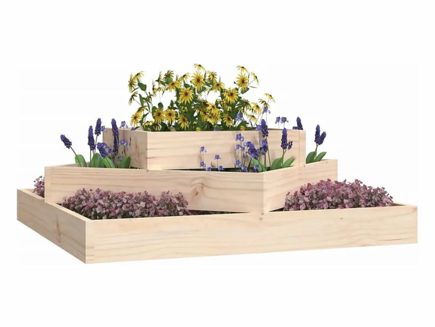 Clicnbuy Jardinera de madera maciza de pino 83x83x27 cm
