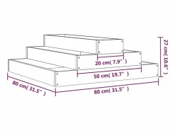 Clicnbuy Jardinera de madera maciza de pino marrón miel 80x80x27 cm