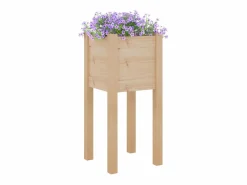 Hot Jardinera de madera maciza de pino 31x31x70 cm Jardinera