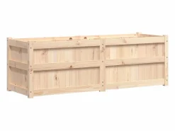 Outlet Jardinera de madera maciza de pino 150x50x50 cm Jardinera