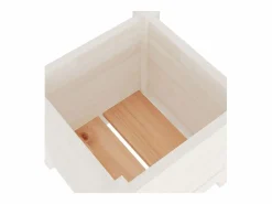 Clearance Clicnbuy Jardinera de madera maciza de pino 31x31x31 cm Blanco