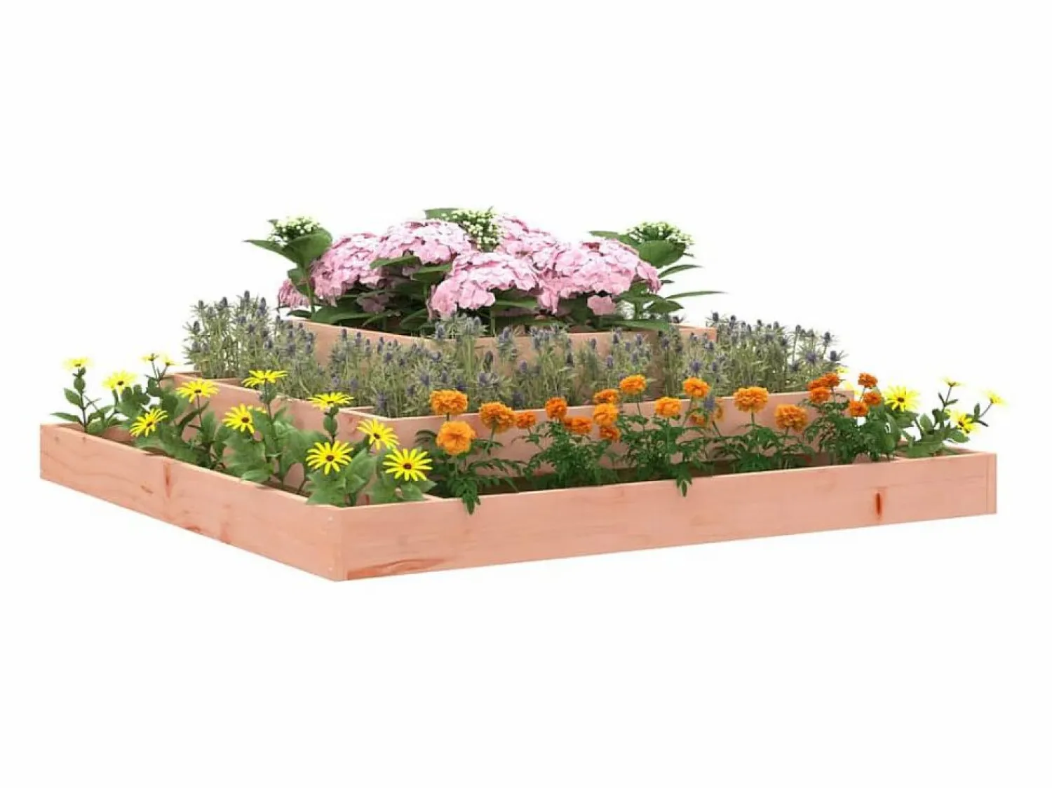 Jardinera de madera maciza de douglas 110x110x27 cm Jardinera