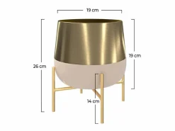 Rendez-Vous Déco Jardinera de metal y latón claro - Moose Rosa