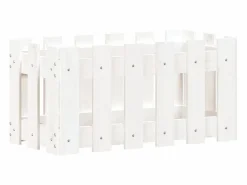 Clicnbuy Jardinera diseño de valla madera maciza pino blanca 60x30x30 cm