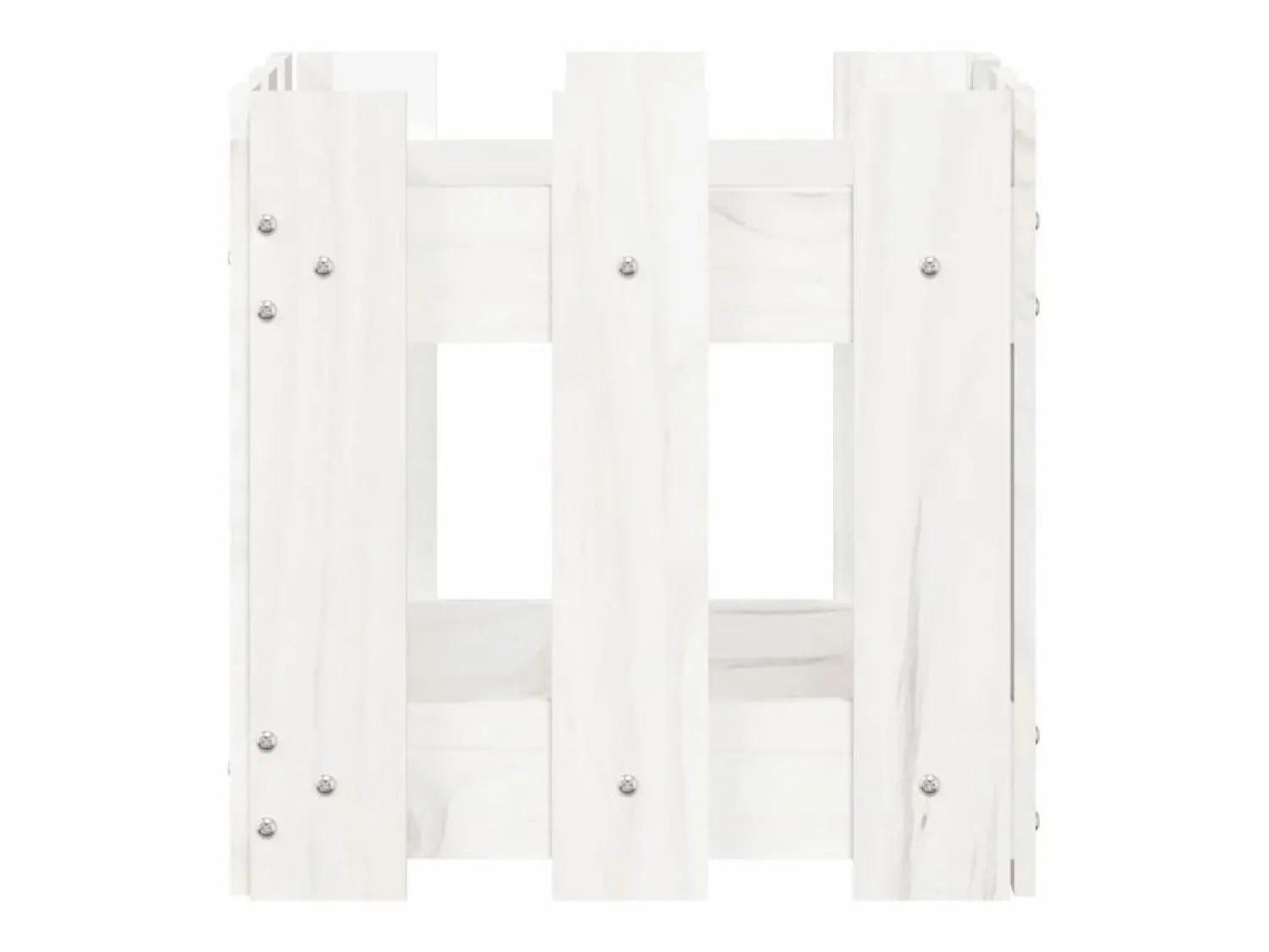 Jardinera diseño de valla madera maciza pino blanca 30x30x30 cm Jardinera