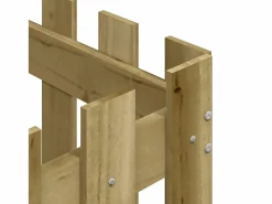 Clicnbuy Jardinera diseño de valla madera de pino impregnada 60x60x60 cm Marru00f3n