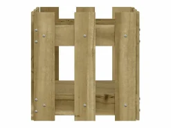 Discount Clicnbuy Jardinera diseño de valla madera de pino impregnada 30x30x30 cm Marru00f3n