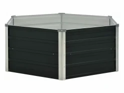 Clicnbuy Jardinera elevada acero galvanizado 129x129x45cm