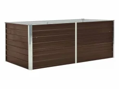 Clicnbuy Jardinera elevada de acero galvanizado marrón 160x80x45 cm