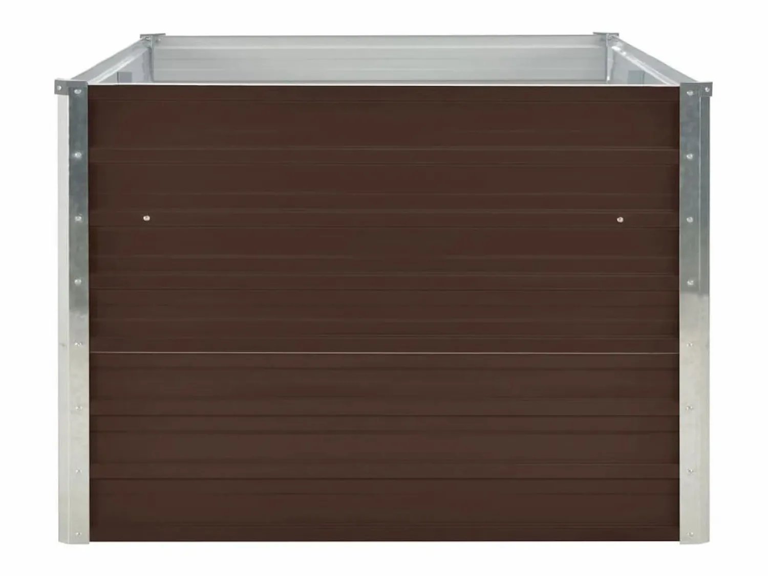 Clicnbuy Jardinera elevada de acero galvanizado marrón 160x80x45 cm