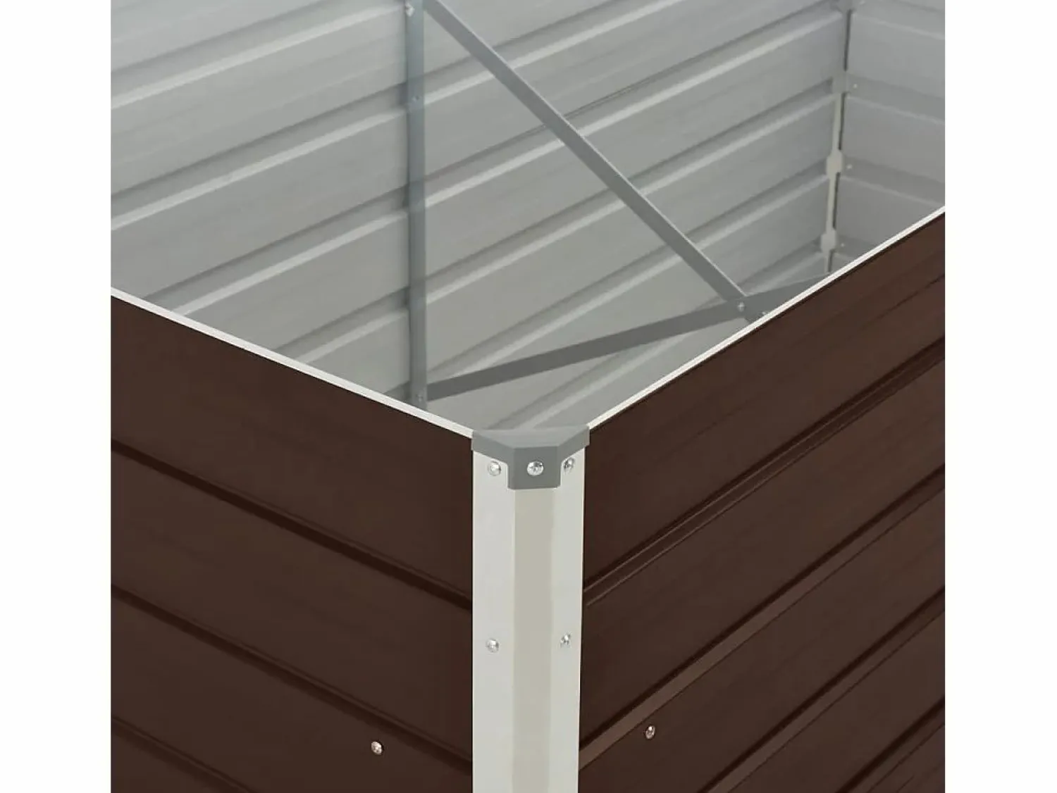 Clicnbuy Jardinera elevada de acero galvanizado marrón 160x80x45 cm